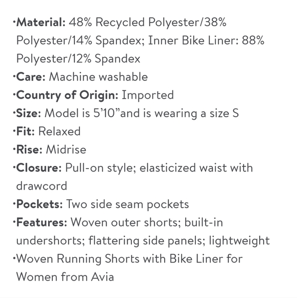 Avia Women's Running Shorts with Biker Liner - Picture 6 of 9